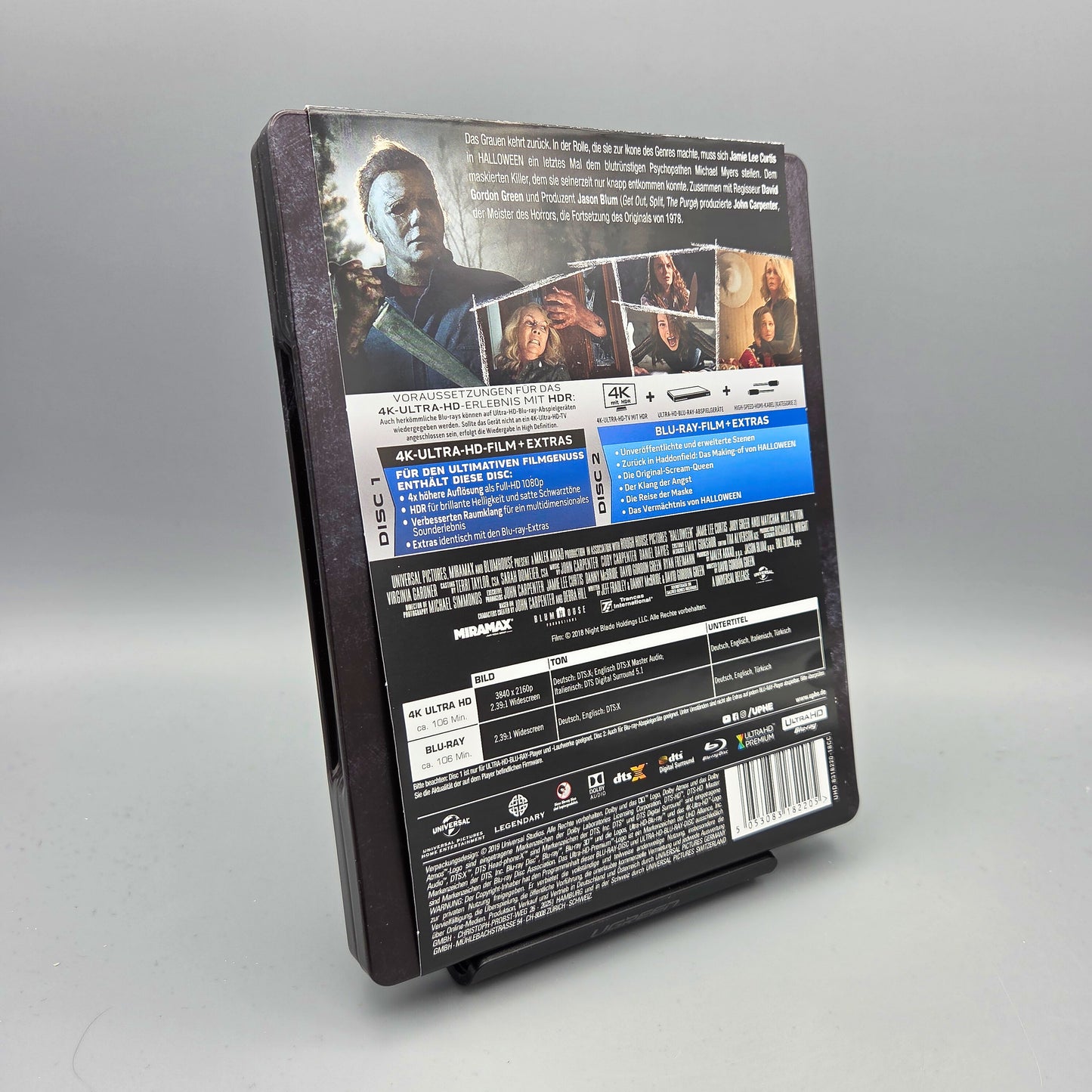 Halloween	Steelbook	4K Ultra HD Blu-Ray Film	mit Jamie Lee Curtis