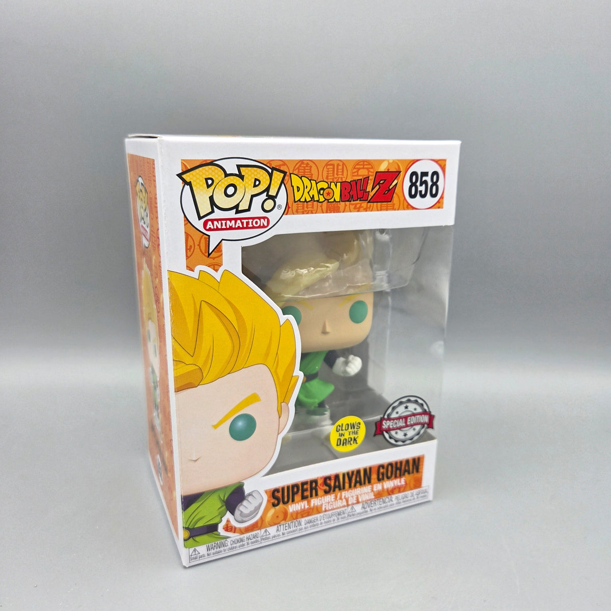 Funko Pop! Dragon Ball Z	#858 Super Saiyan Gohan (Special Edition)	Animation	Glows in the Dark