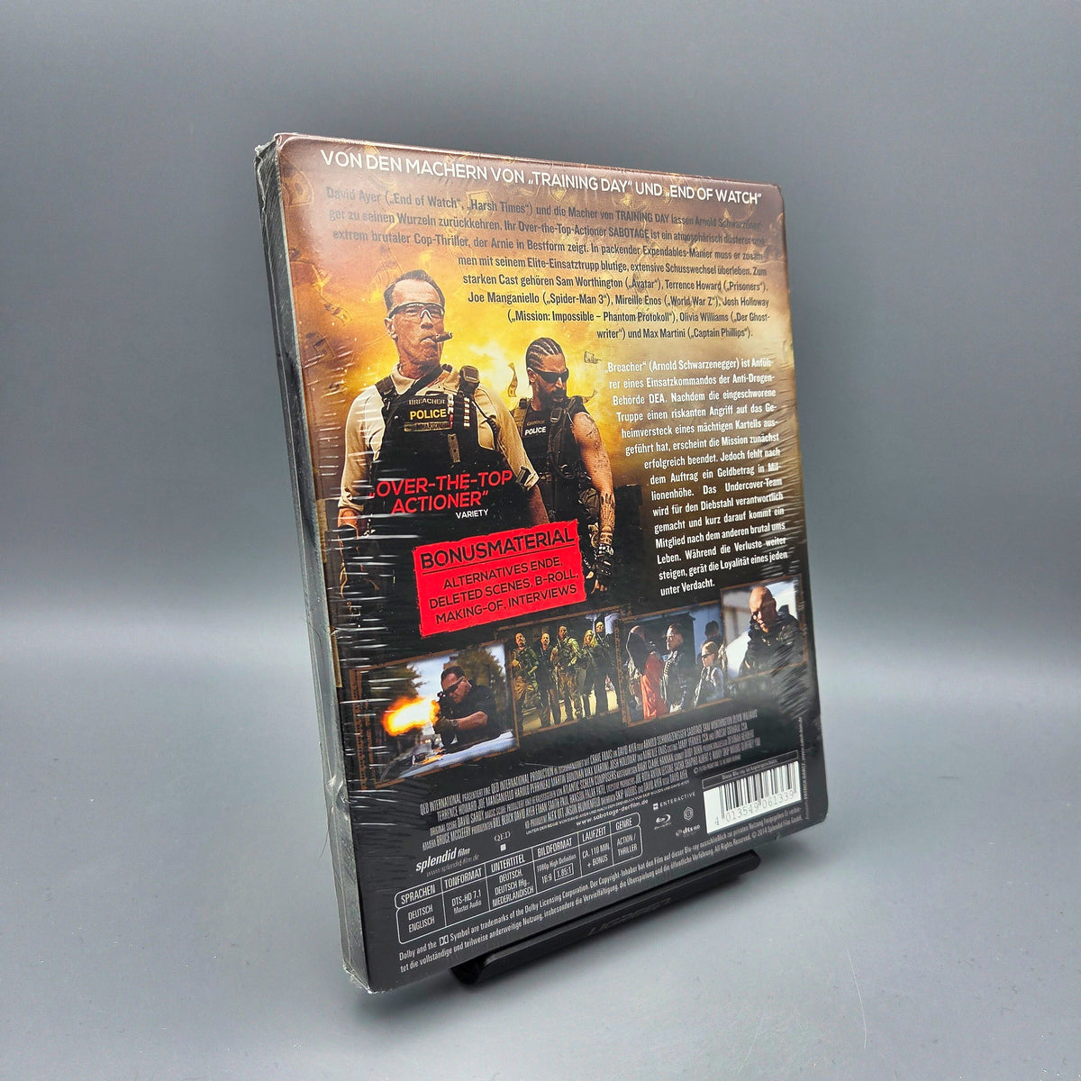 Sabotage	Steelbook	Blu-Ray Film	mit Arnold Schwarzenegger	Zustand:	Neu