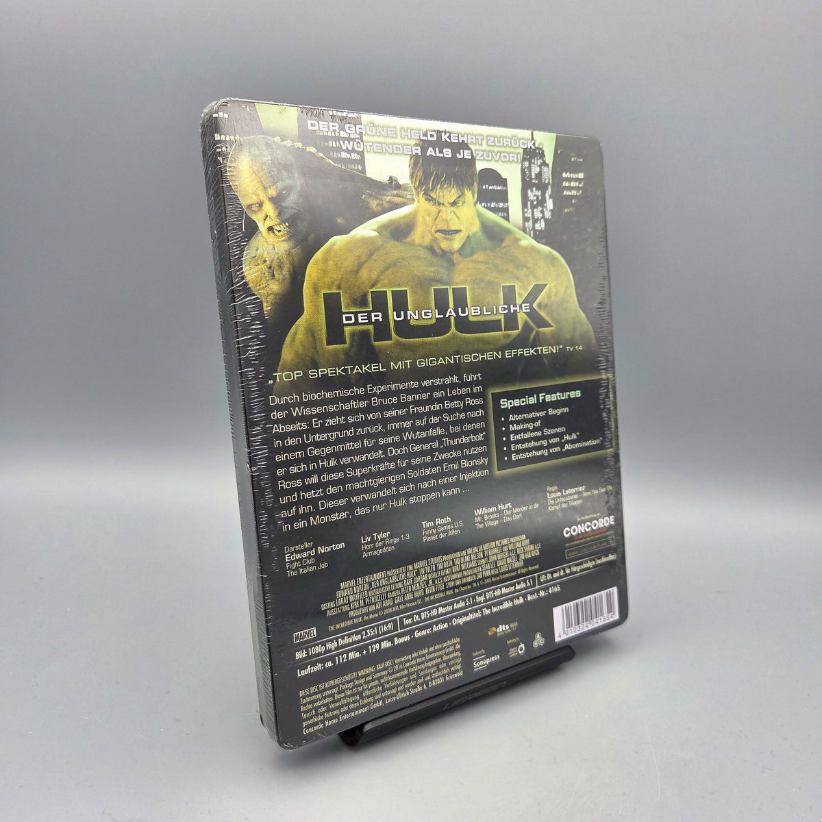 Der unglaubliche Hulk	Steelbook	Blu-Ray Film	mit Edward Norton	Zustand:	Neu