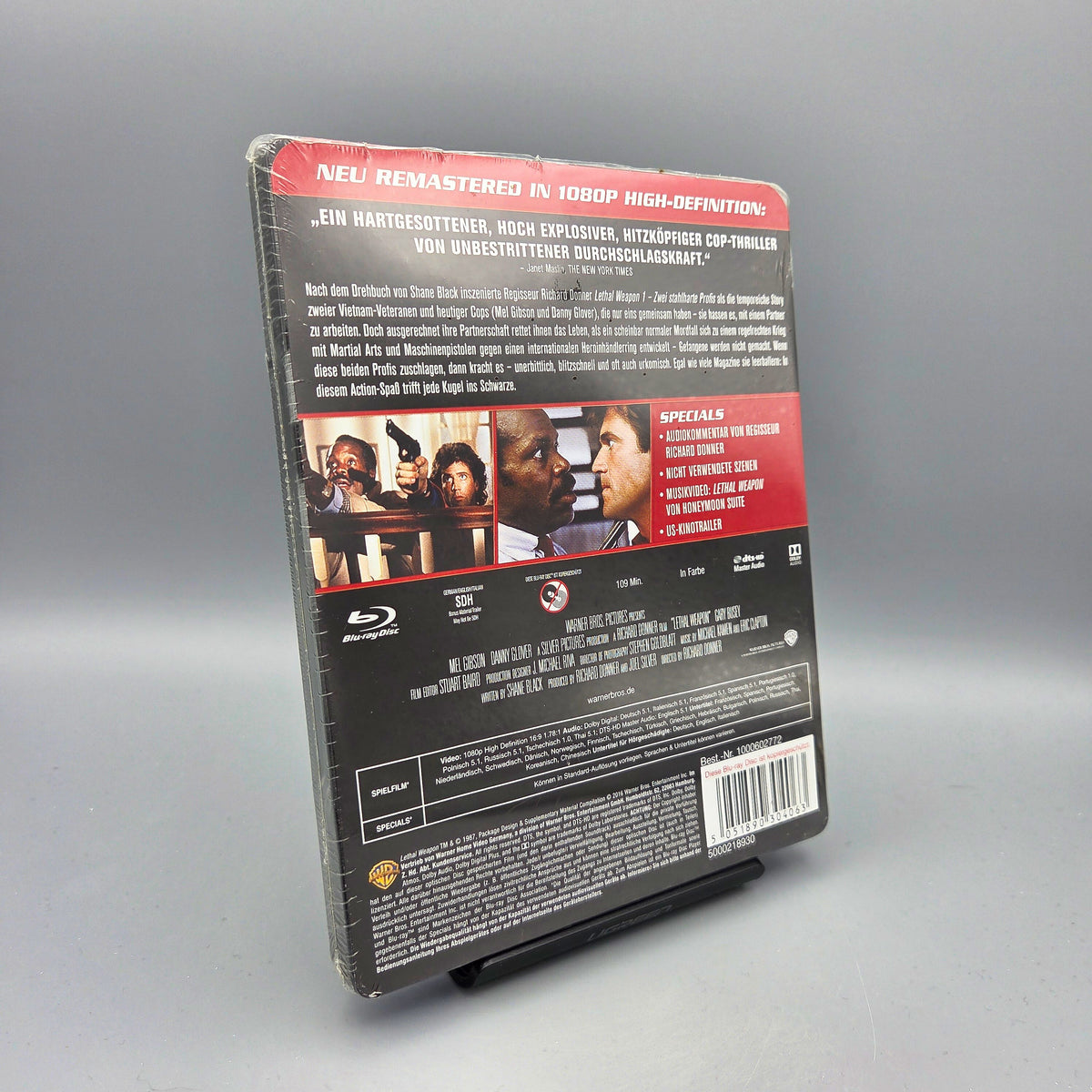Lethal Weapon	Steelbook	Blu-Ray Film	mit Mel Gibson	Zustand:	Neu