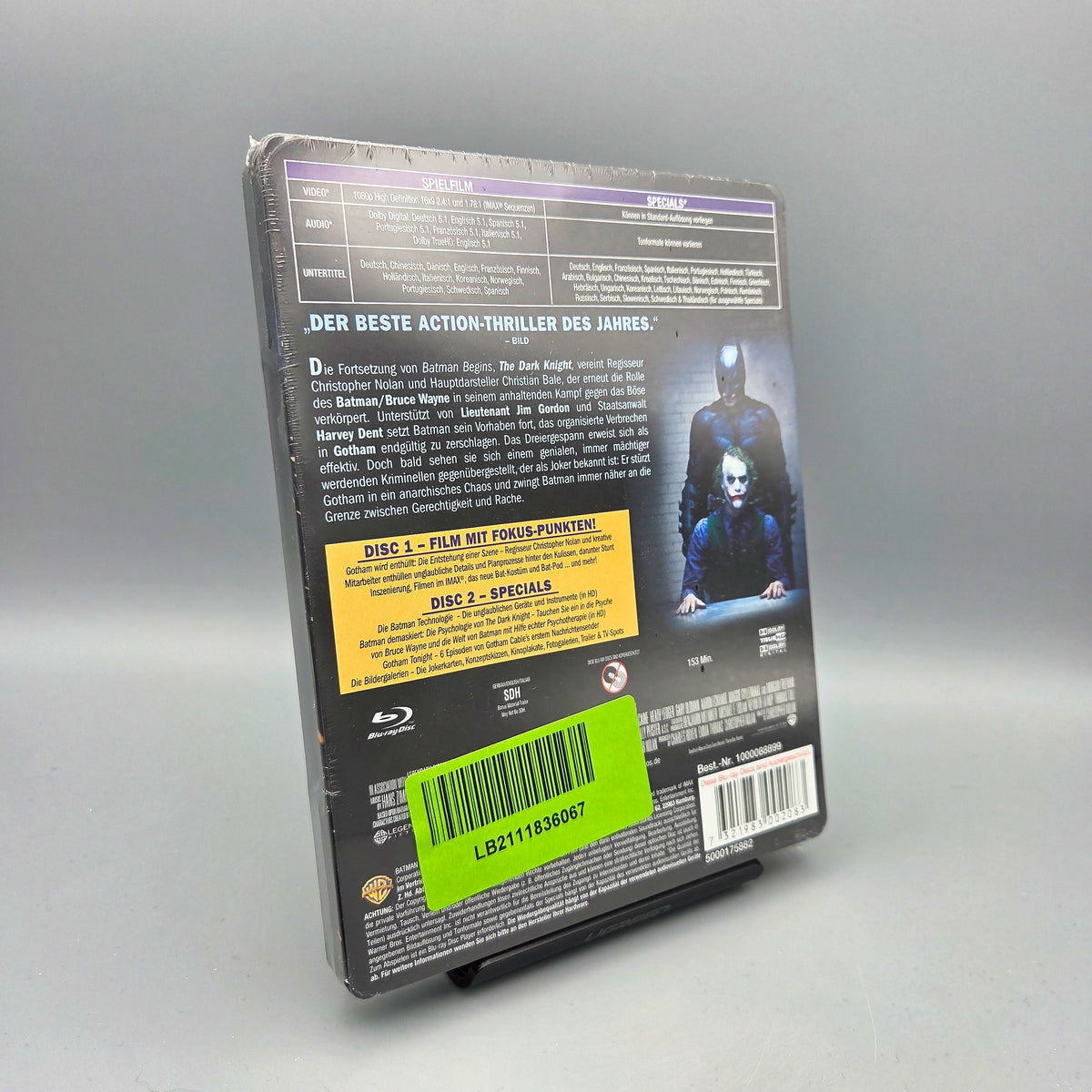 Batman - The Dark Knight	Steelbook	Blu-Ray Film		Zustand:	Neu