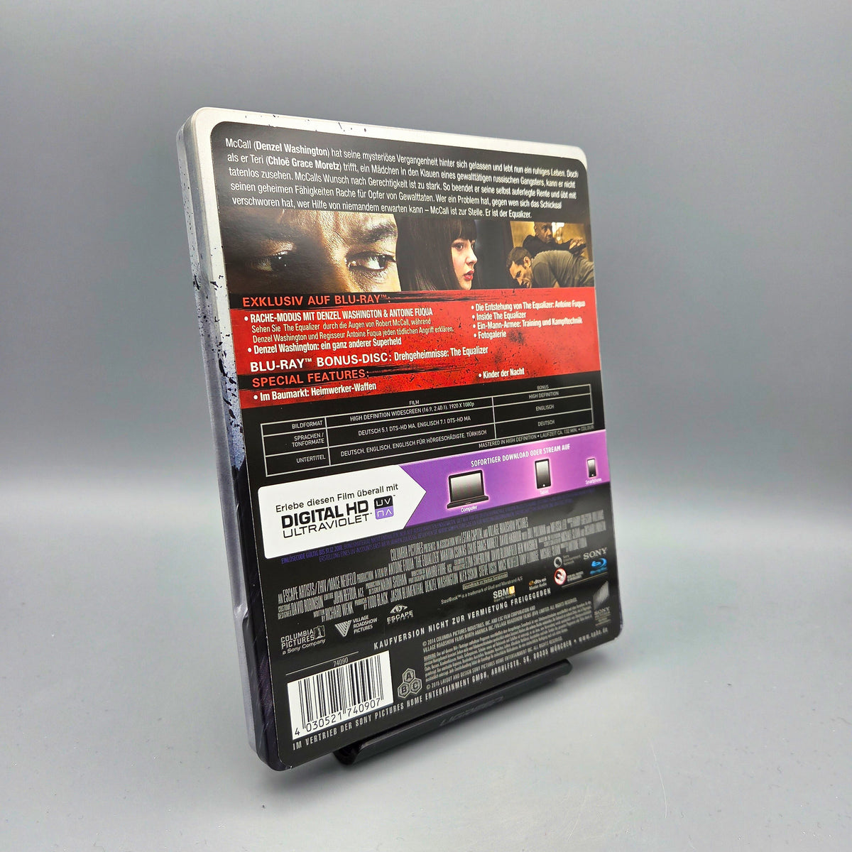 The Equalizer	Steelbook	Blu-Ray Film	mit Denzel Washington