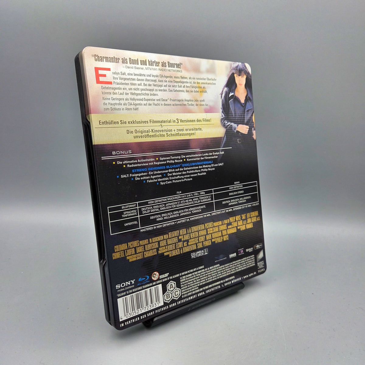 Salt	Steelbook	Blu-Ray Film	mit Angelina Jolie	Zustand:	Sehr Gut