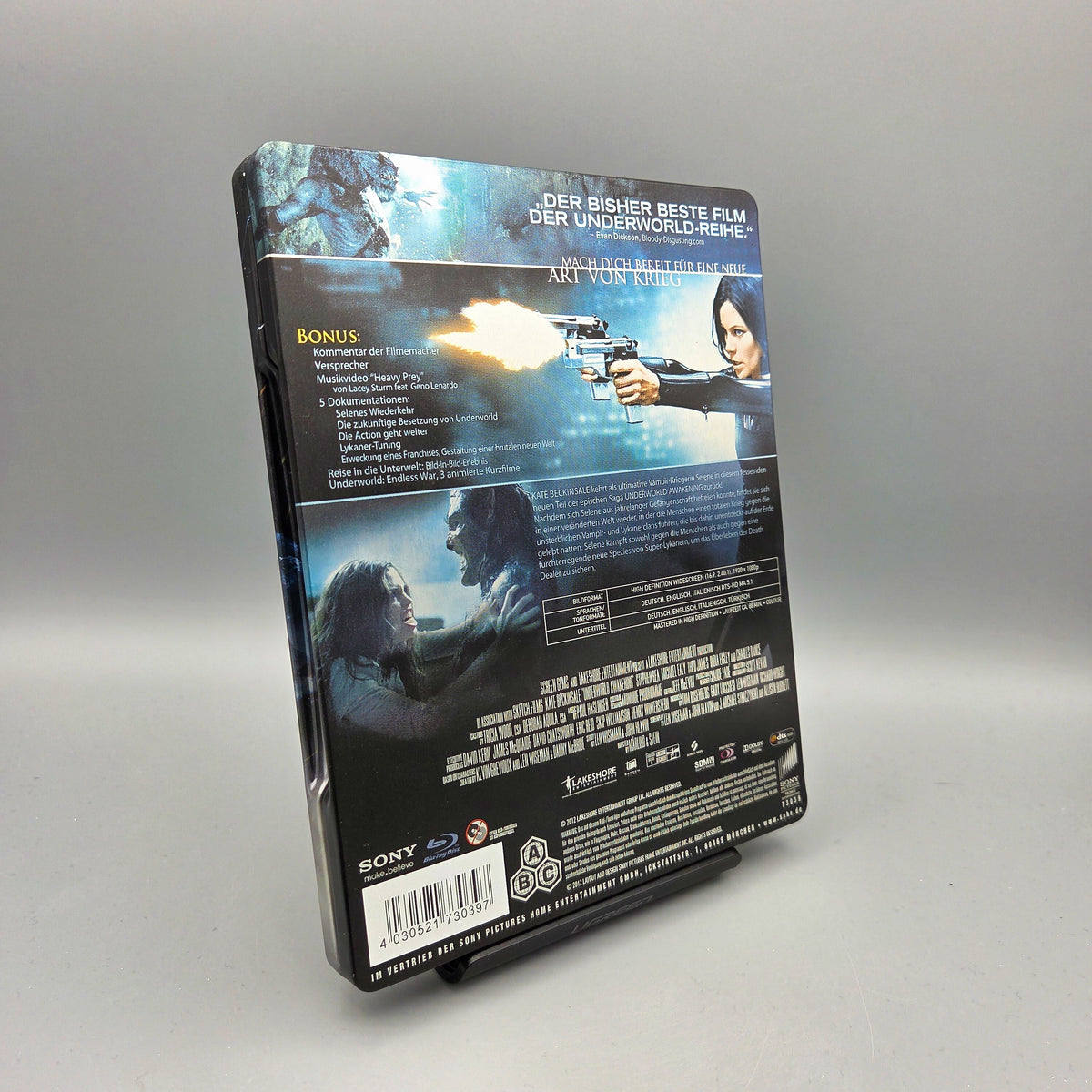 Underworld: Awakening	Steelbook	Blu-Ray Film	mit Kate Beckinsale	Zustand:	Sehr Gut