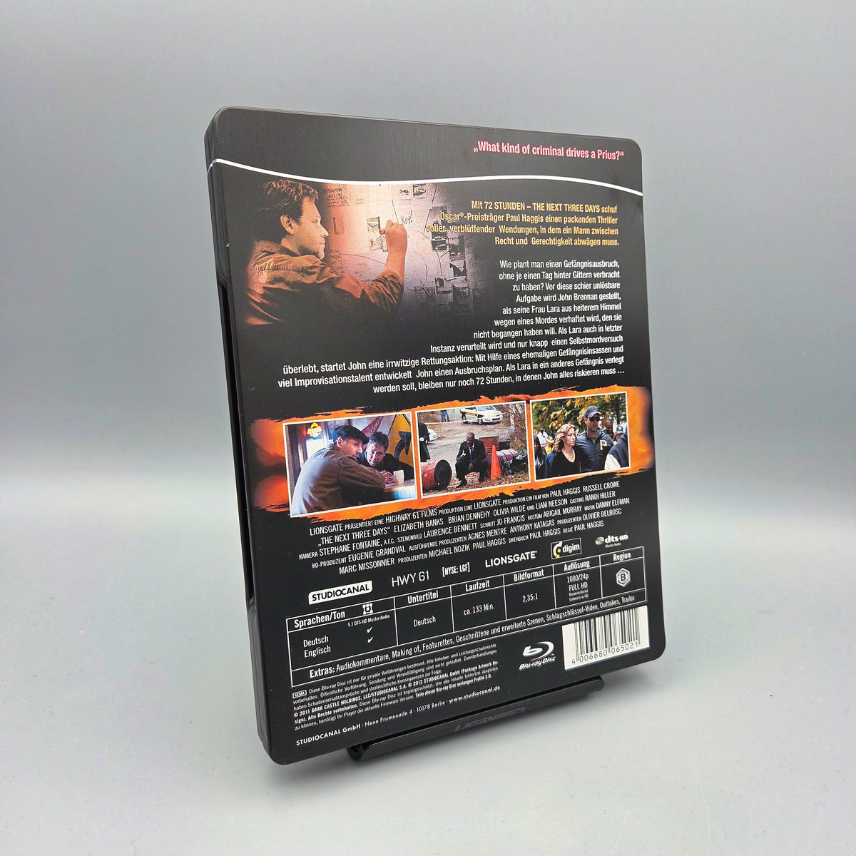 72 Stunden - The Next Three Days	Steelbook	Blu-Ray Film		Zustand:	Gut