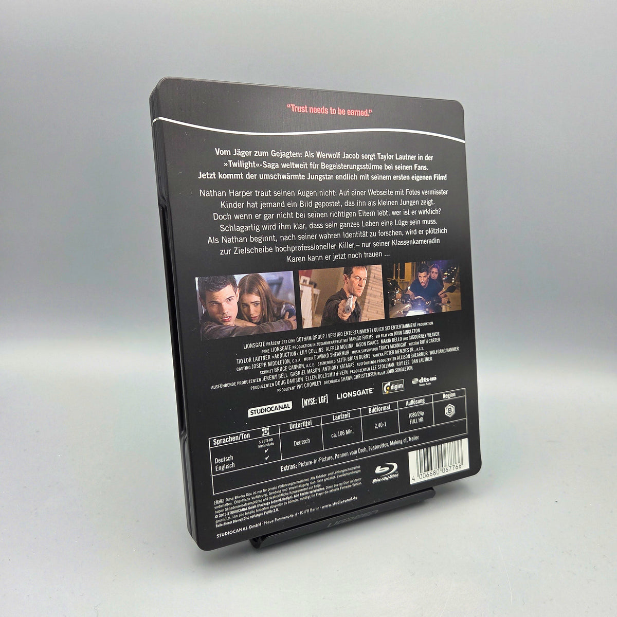 Atemlos - Gefährliche Wahrheit	Steelbook	Blu-Ray Film	mit Taylor Lautner	Zustand:	Sehr Gut