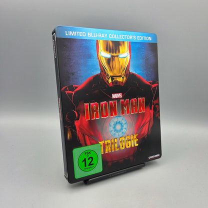 Marvel Iron Man Trilogie	Steelbook	Blu-Ray Film	inkl. Comic	Zustand:	Gut