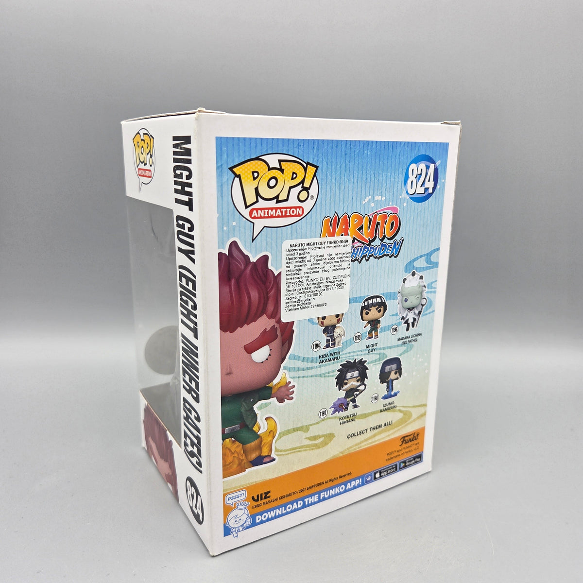 Funko Pop! Naruto Shippuden	#824 Might Guy (Eight inner Gates)	Special Edition	Animation	Glows in the Dark