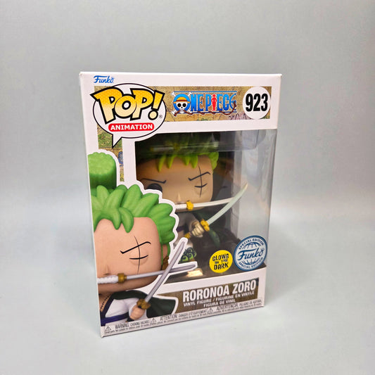 Funko Pop! One Piece	#923 Roronoa Zoro	Special Edition	Animation	Glows in the Dark