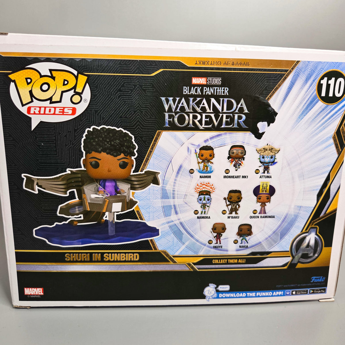 Funko Pop! Black Panther	#110 Shuri in Sunbird	Rides	Marvel	OVP beschädigt